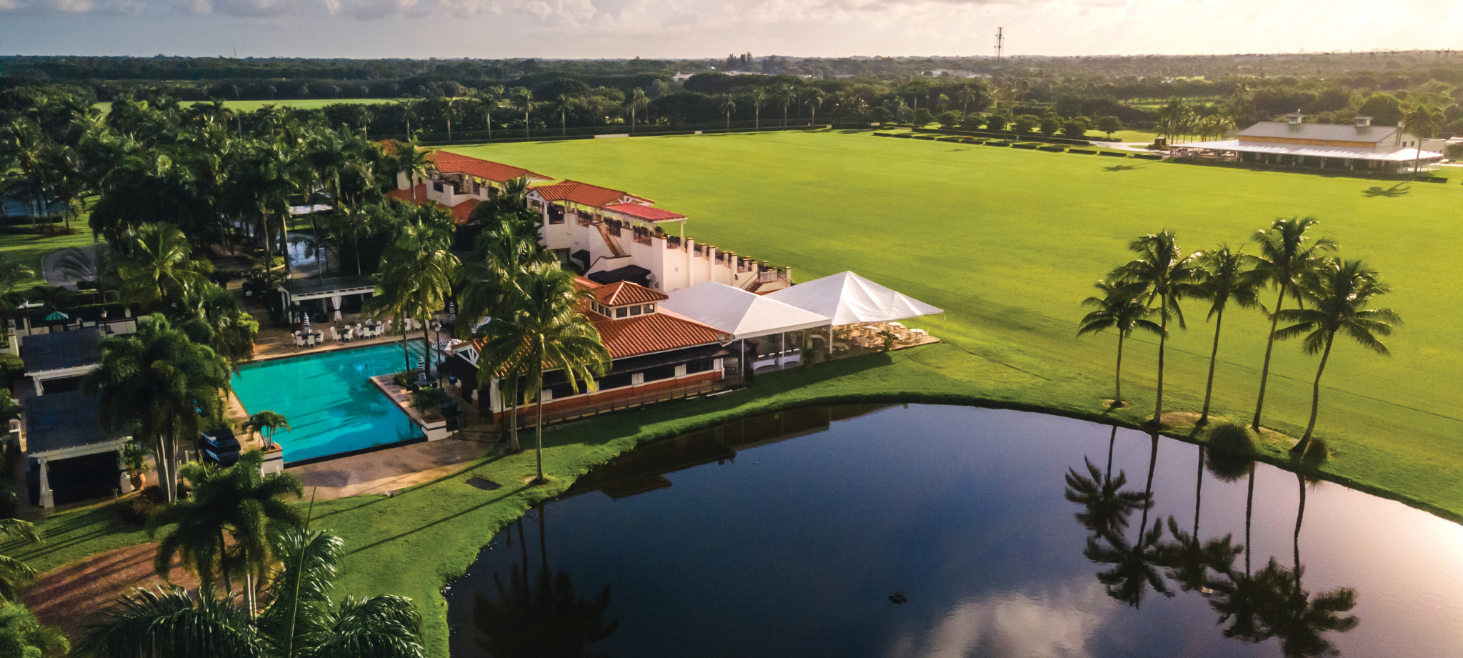 Wellington Polo Club aerial view with polo grounds and facilities